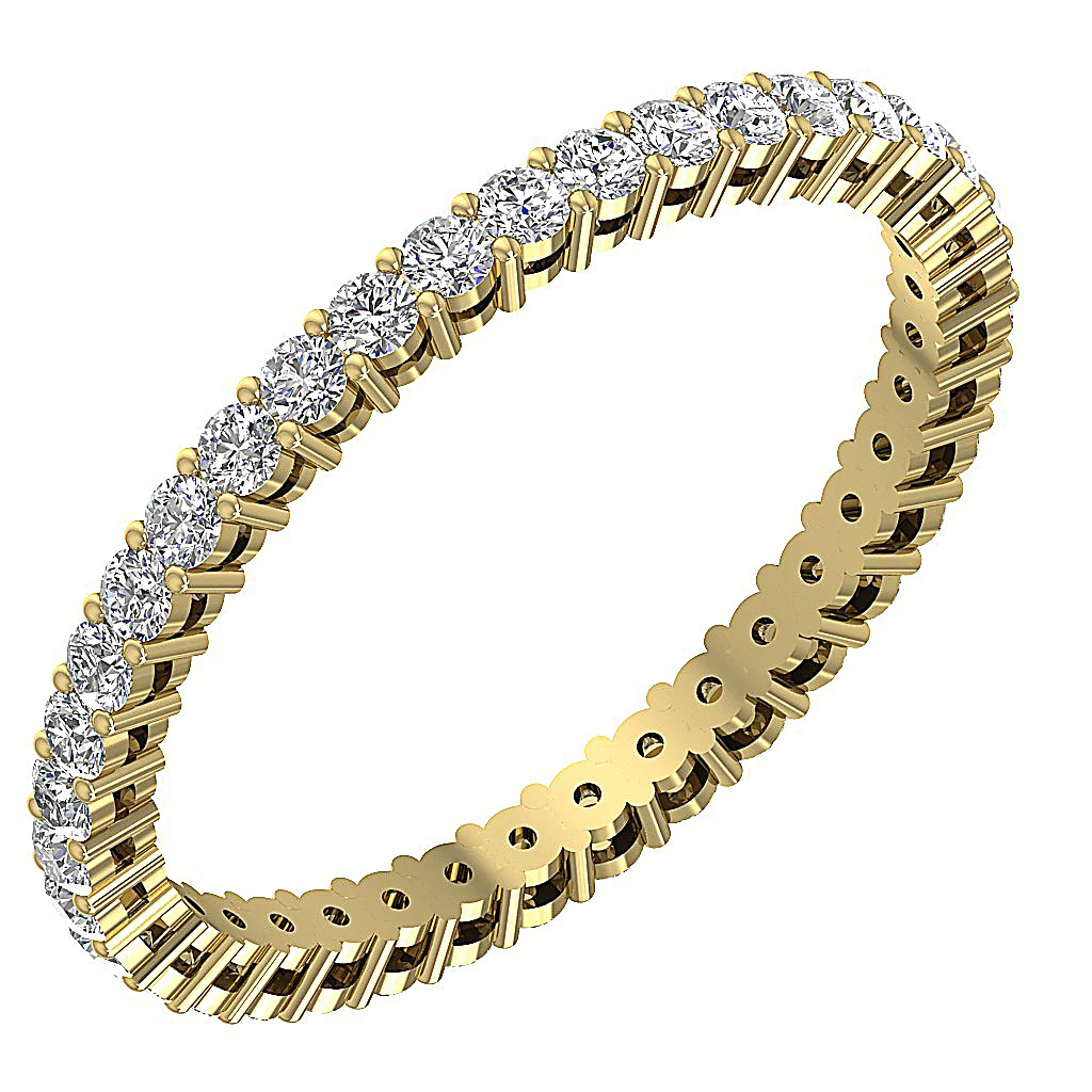 The Marshall Infinite Sparkle Round Diamond 14K Solid Gold Eternity Anniversary Ring - Image 3
