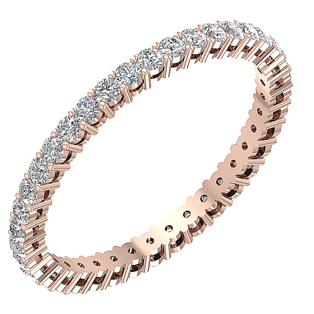 The Marshall Infinite Sparkle Round Diamond 14K Solid Gold Eternity Anniversary Ring - Image 4