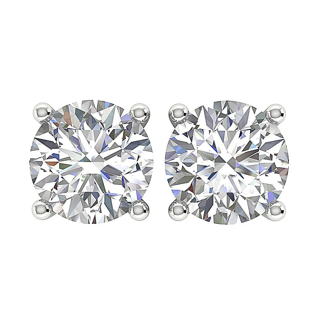 SI1 G 1.20Ct Classics Solitaire Natural Diamond 14K White Gold Stud Earring Martini Prong Set