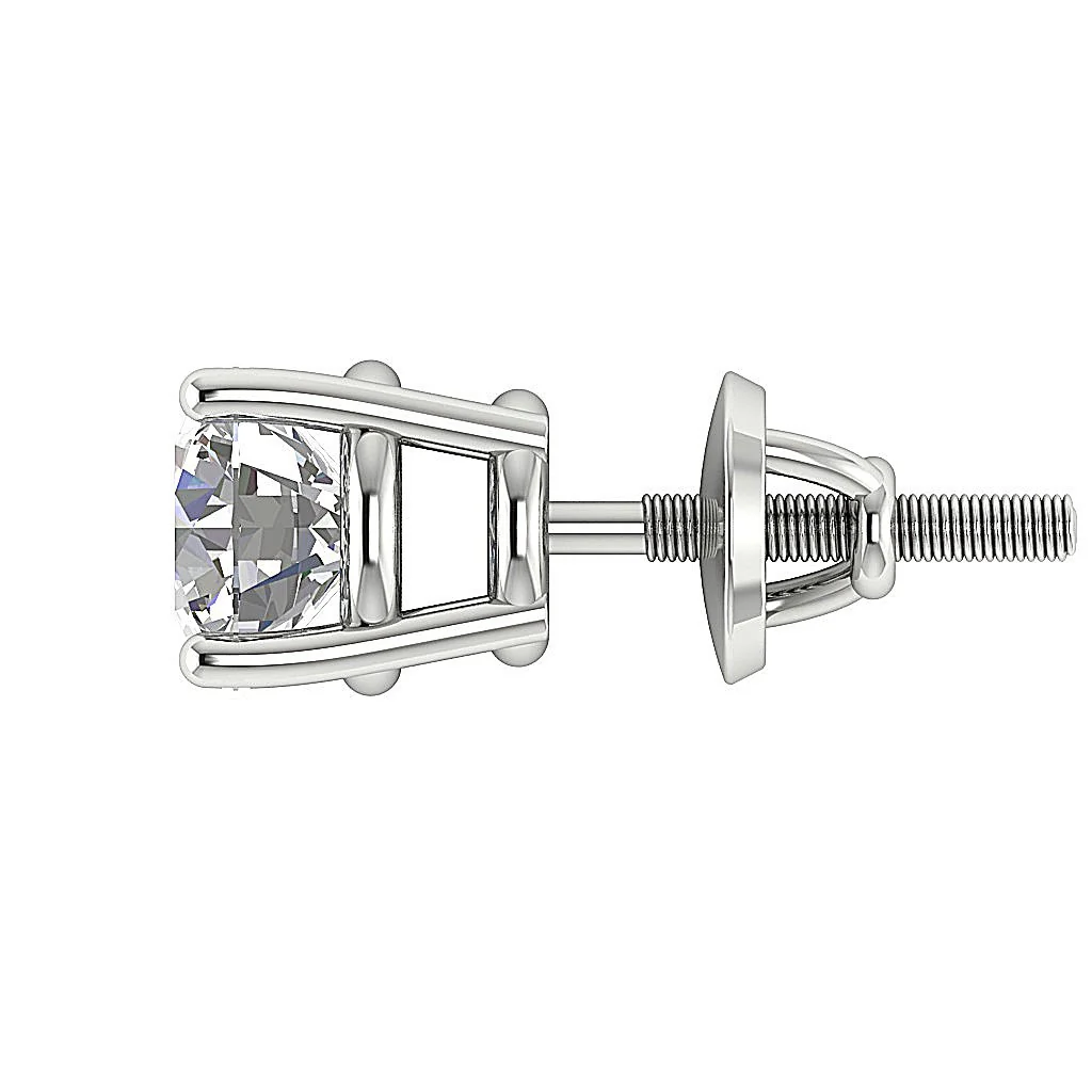 SI1 G 1.20Ct Classics Solitaire Natural Diamond 14K White Gold Stud Earring Martini Prong Set - Image 4