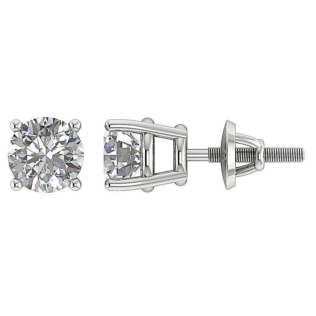 SI1 G 1.20Ct Classics Solitaire Natural Diamond 14K White Gold Stud Earring Martini Prong Set - Image 6