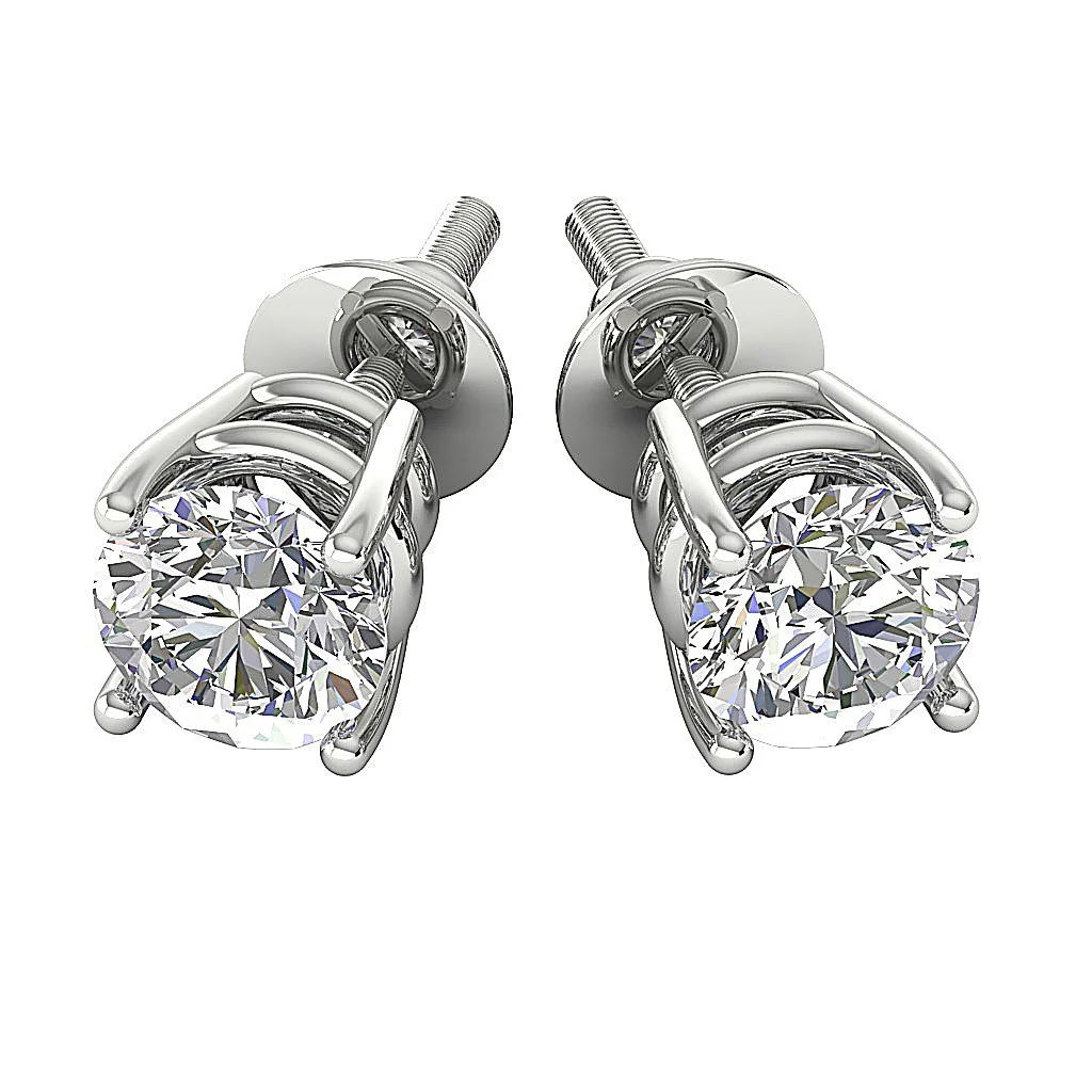 SI1 G 1.20Ct Classics Solitaire Natural Diamond 14K White Gold Stud Earring Martini Prong Set - Image 7