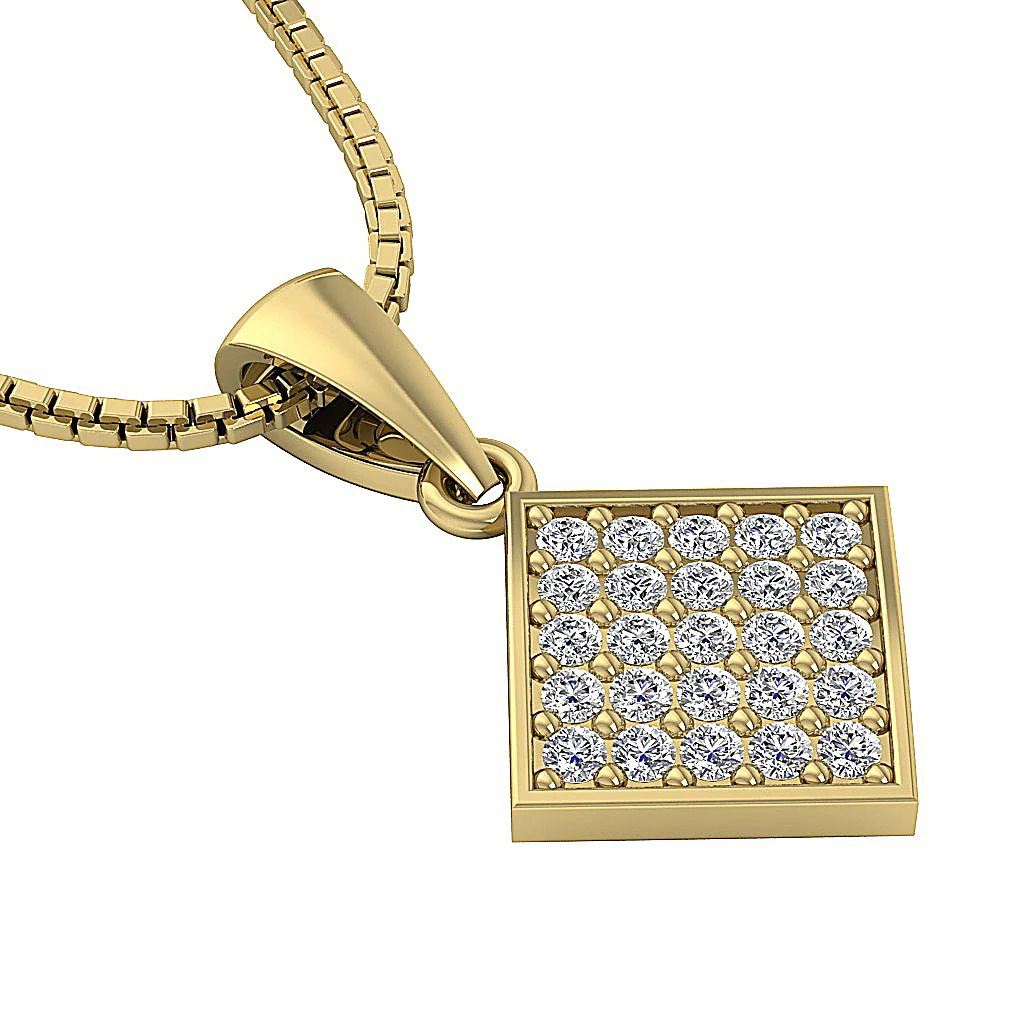 The Martin 14K Solid Gold Genuine Diamond Pave Set Fashion Pendant 0.90 Inch - Image 11
