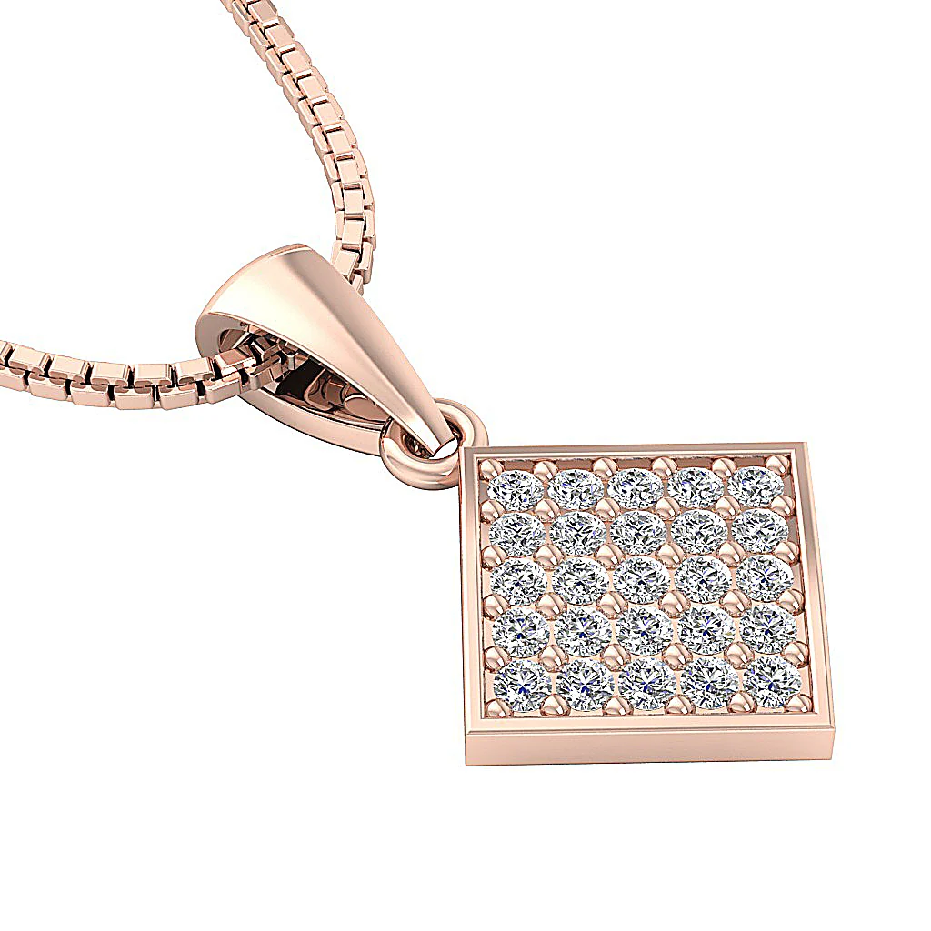 The Martin 14K Solid Gold Genuine Diamond Pave Set Fashion Pendant 0.90 Inch - Image 12