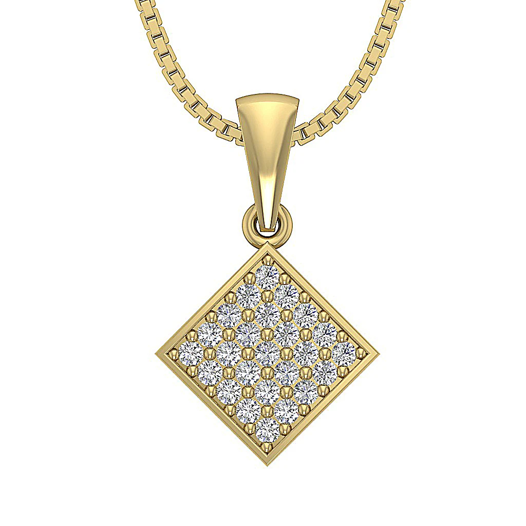 The Martin 14K Solid Gold Genuine Diamond Pave Set Fashion Pendant 0.90 Inch - Image 2