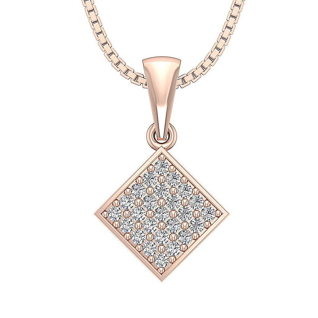 The Martin 14K Solid Gold Genuine Diamond Pave Set Fashion Pendant 0.90 Inch - Image 3