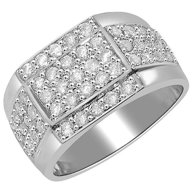The Mathias Classic Mens Engagement Ring 14K White Gold Natural Diamond Band 11.40 MM - Image 3