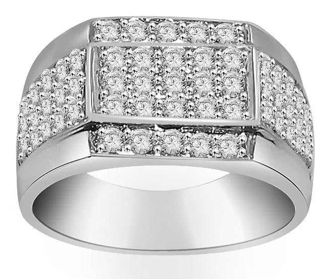 The Mathias Classic Mens Engagement Ring 14K White Gold Natural Diamond Band 11.40 MM - Image 4