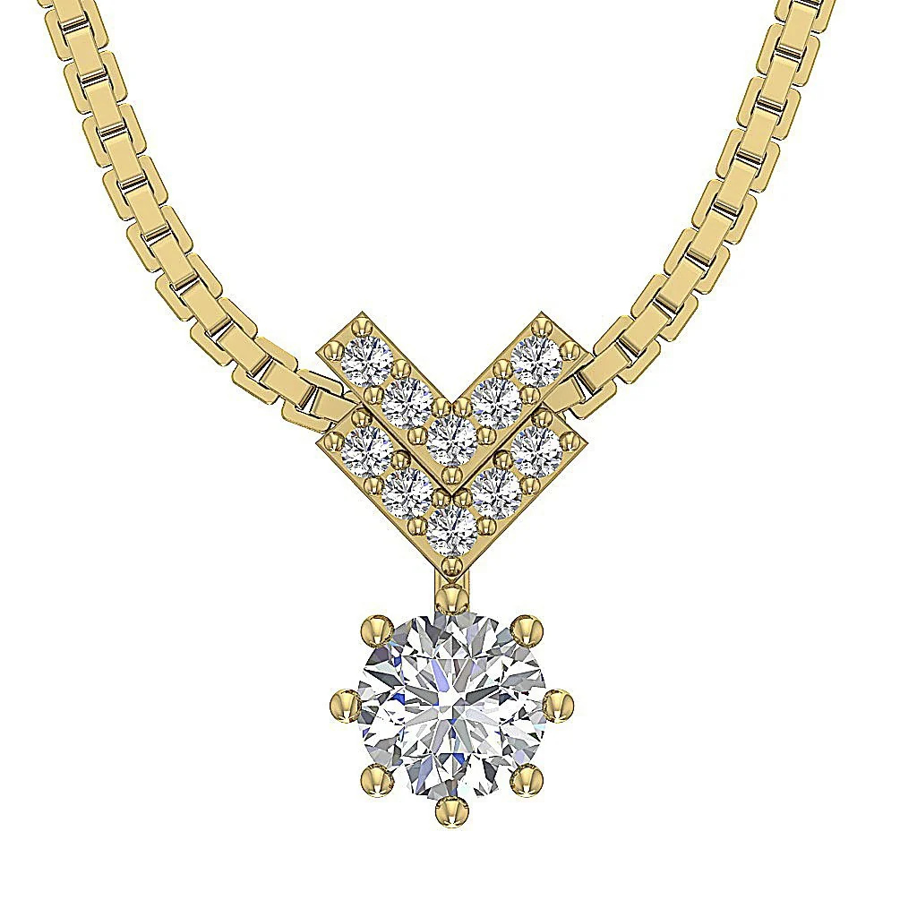 The Matias 14k Rose Gold Prong Set Solitaire Fashion Pendant Genuine Diamond - Image 2