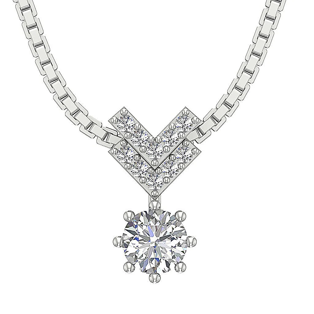 The Matias 14k Rose Gold Prong Set Solitaire Fashion Pendant Genuine Diamond - Image 3