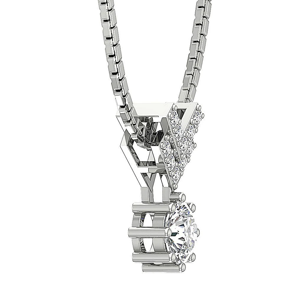 The Matias 14k Rose Gold Prong Set Solitaire Fashion Pendant Genuine Diamond - Image 5