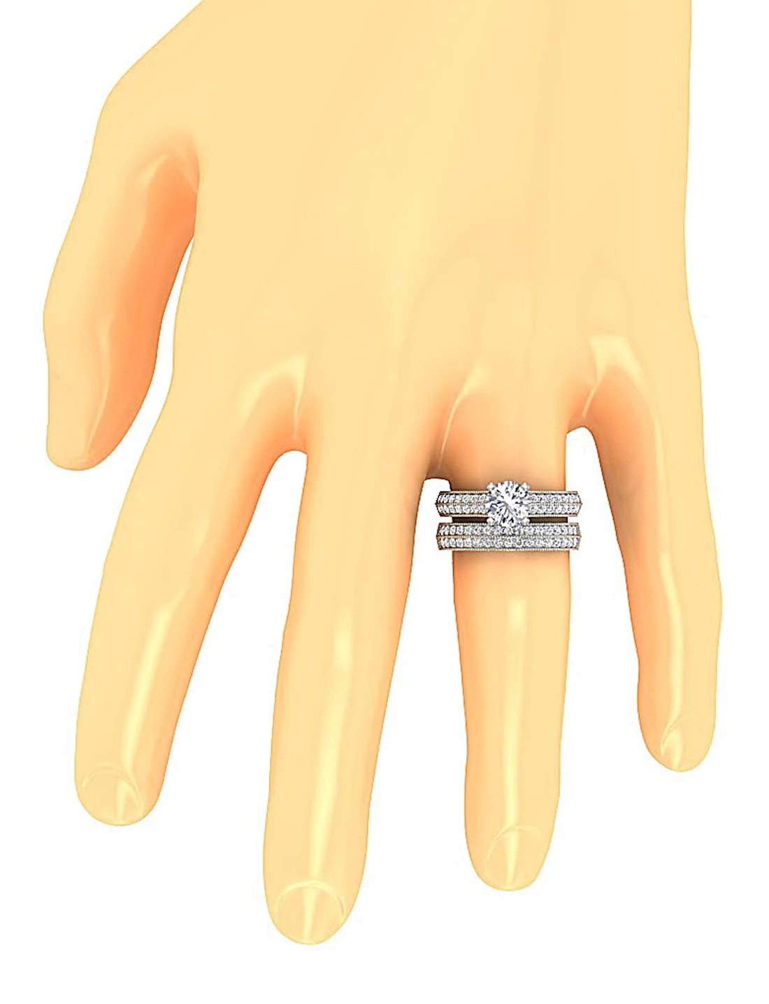 The Matias Graceful Bridal Engagement Ring Band Set 14k Solid Gold Round Diamond - Image 7