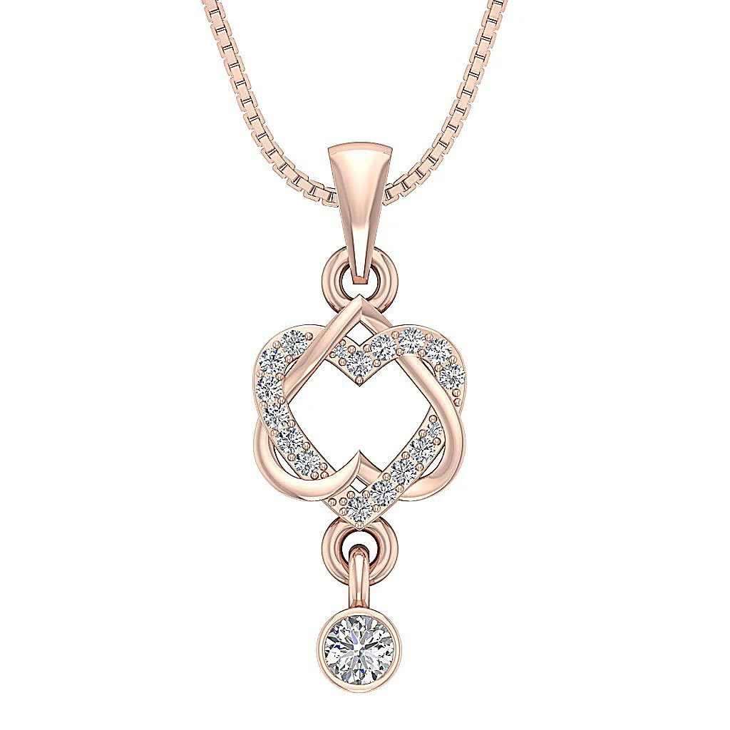 The Matteo 14k Gold Designer Heart Fashion Pendant Necklace Natural Diamond - Image 2