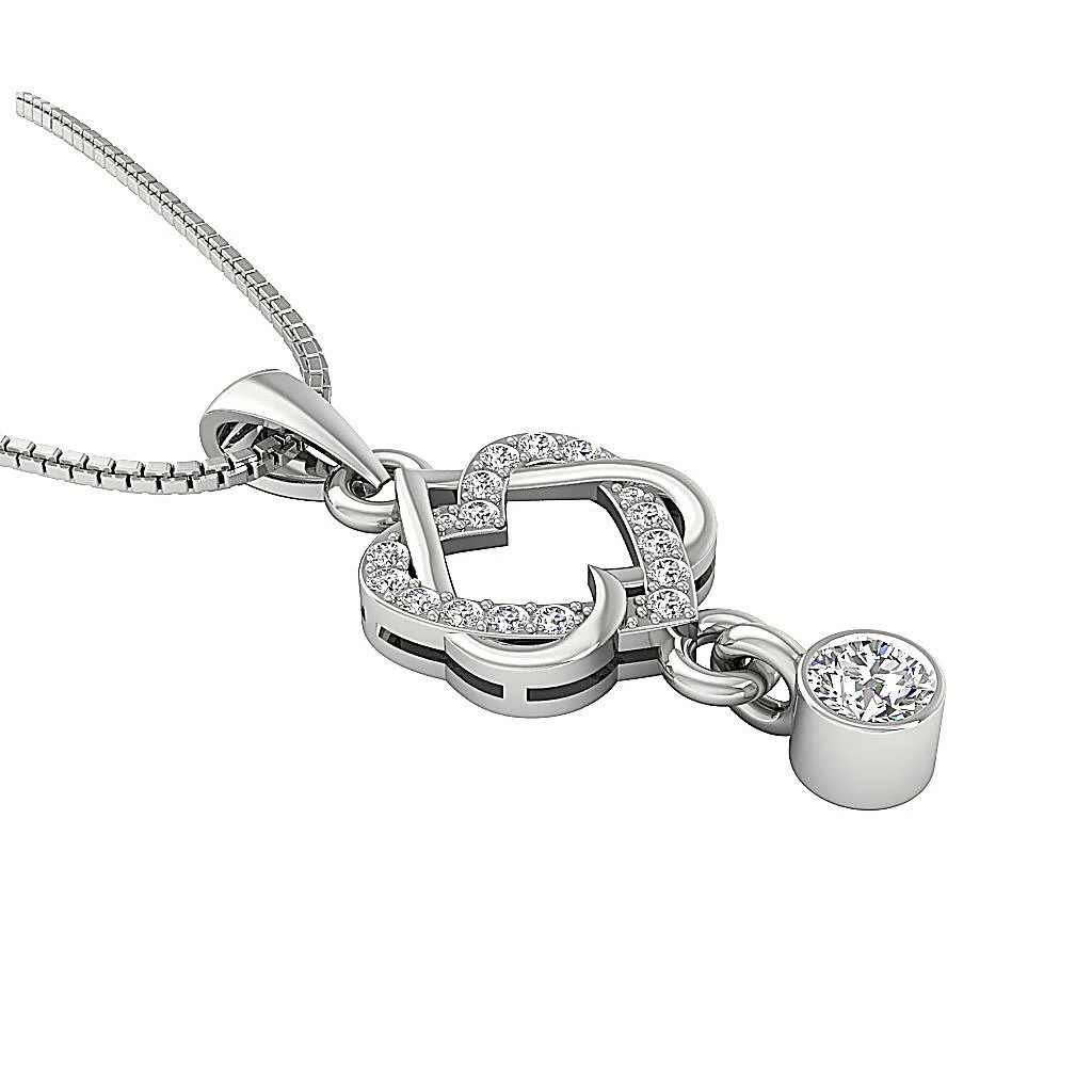 The Matteo 14k Gold Designer Heart Fashion Pendant Necklace Natural Diamond - Image 4