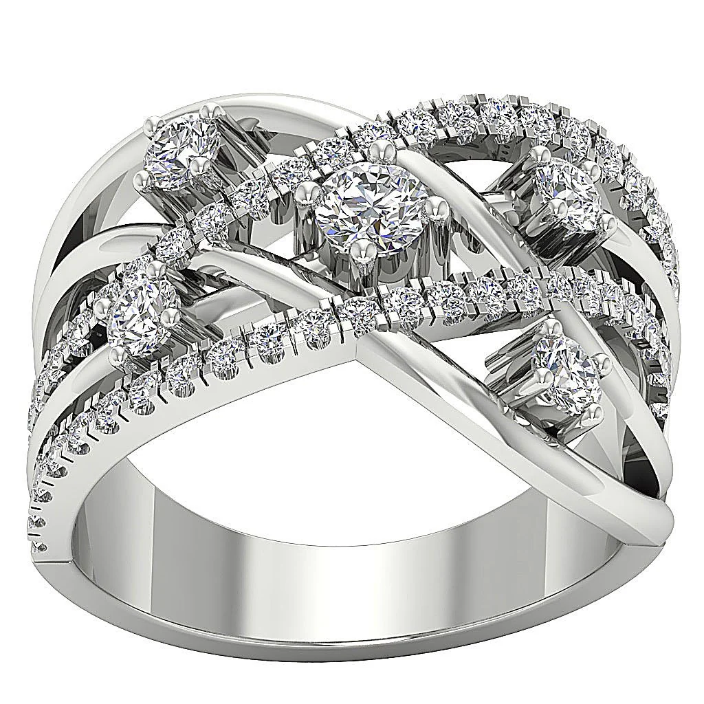 The Mauricio Designer Split Shank Right Hand Engagement Ring Natural Diamond Gold - Image 4