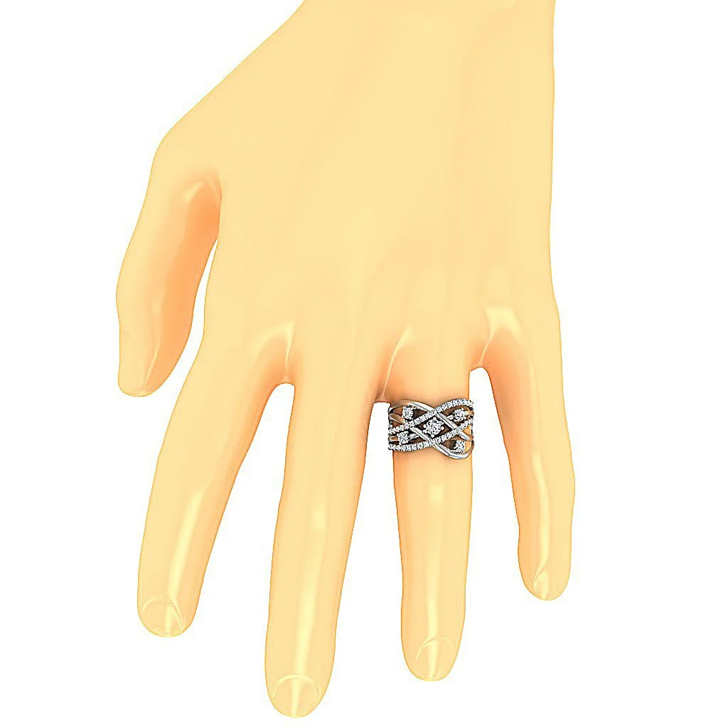 The Mauricio Designer Split Shank Right Hand Engagement Ring Natural Diamond Gold - Image 7