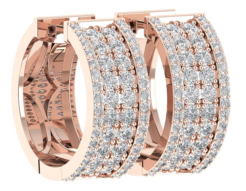 The Max 2.50 Carat Natural Round Diamond Designer Hoops Earring 14K Solid Gold - Image 4