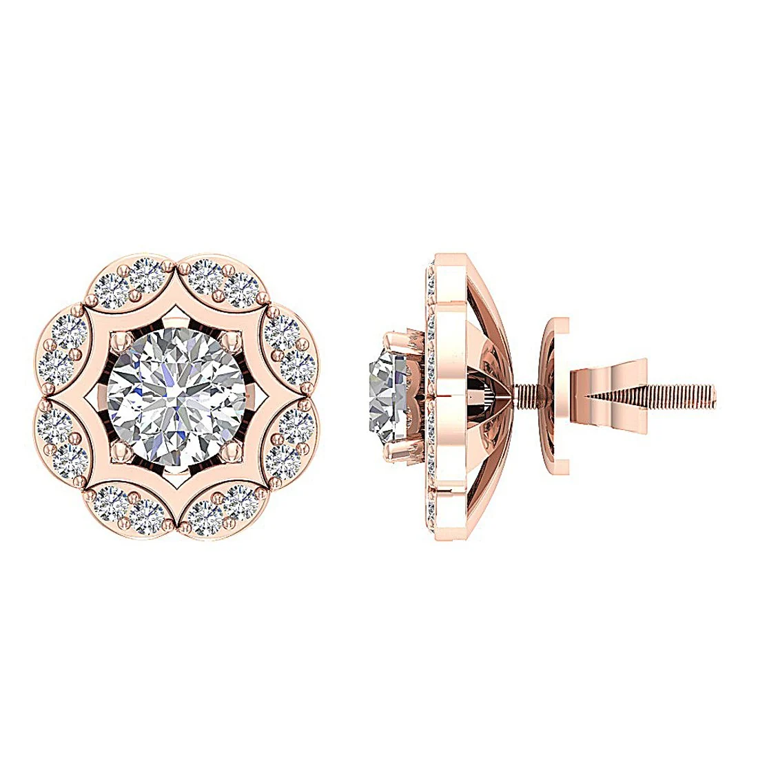 The Maximiliano 14K Yellow Gold Removable Jacket Stud Earring Natural Diamond - Image 7