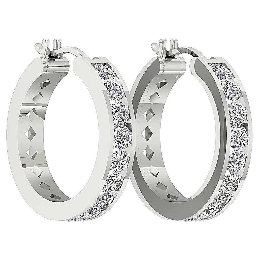 The Maximus 1.40 Carat Natural Diamond 14K Solid Gold Hoop Earring 0.80 Inch - Image 10