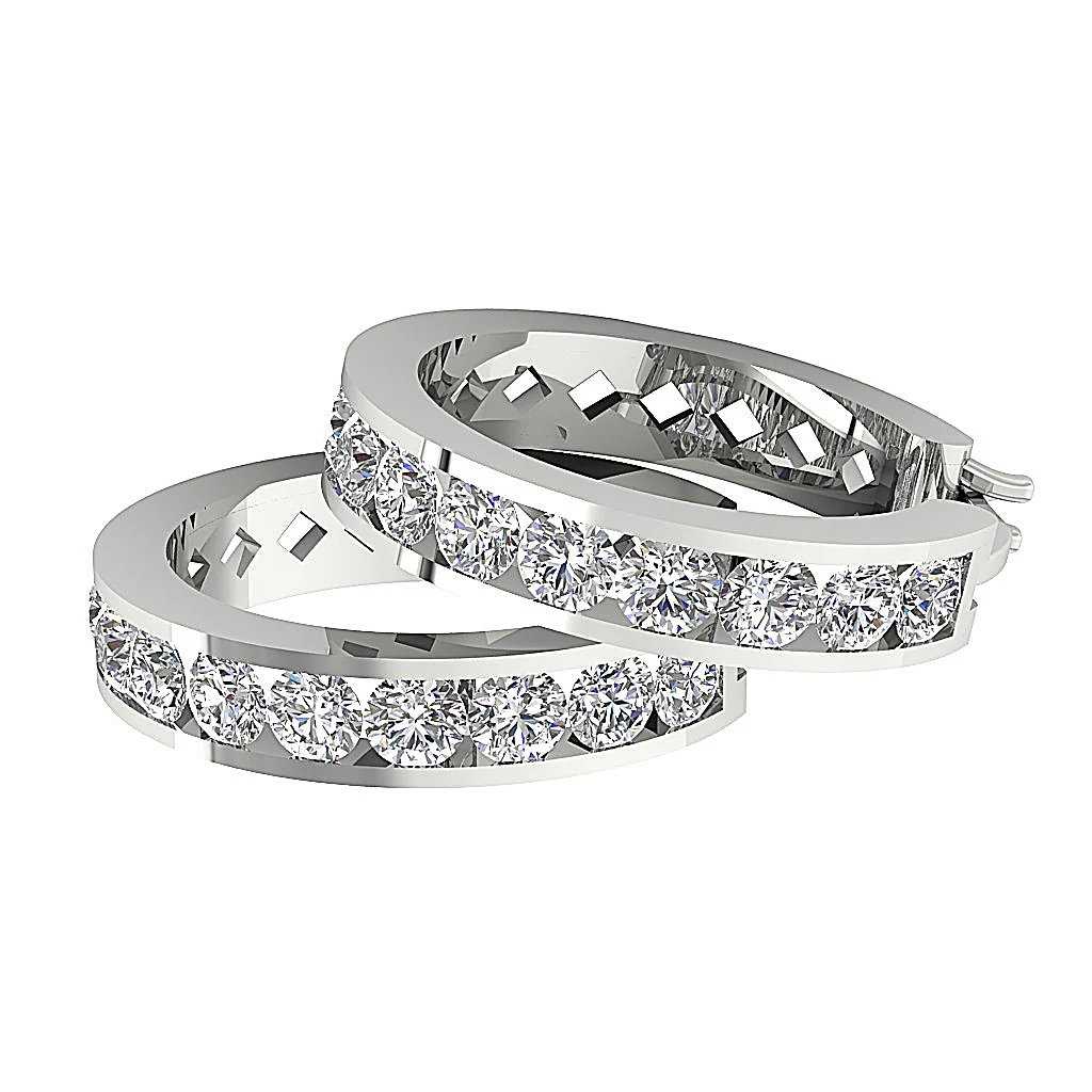 The Maximus 1.40 Carat Natural Diamond 14K Solid Gold Hoop Earring 0.80 Inch - Image 13