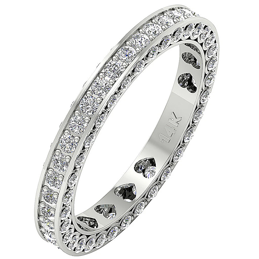 The Maximus Gorgeous Round Brilliant Cut Diamond 14K Gold Eternty Engagement Ring - Image 2