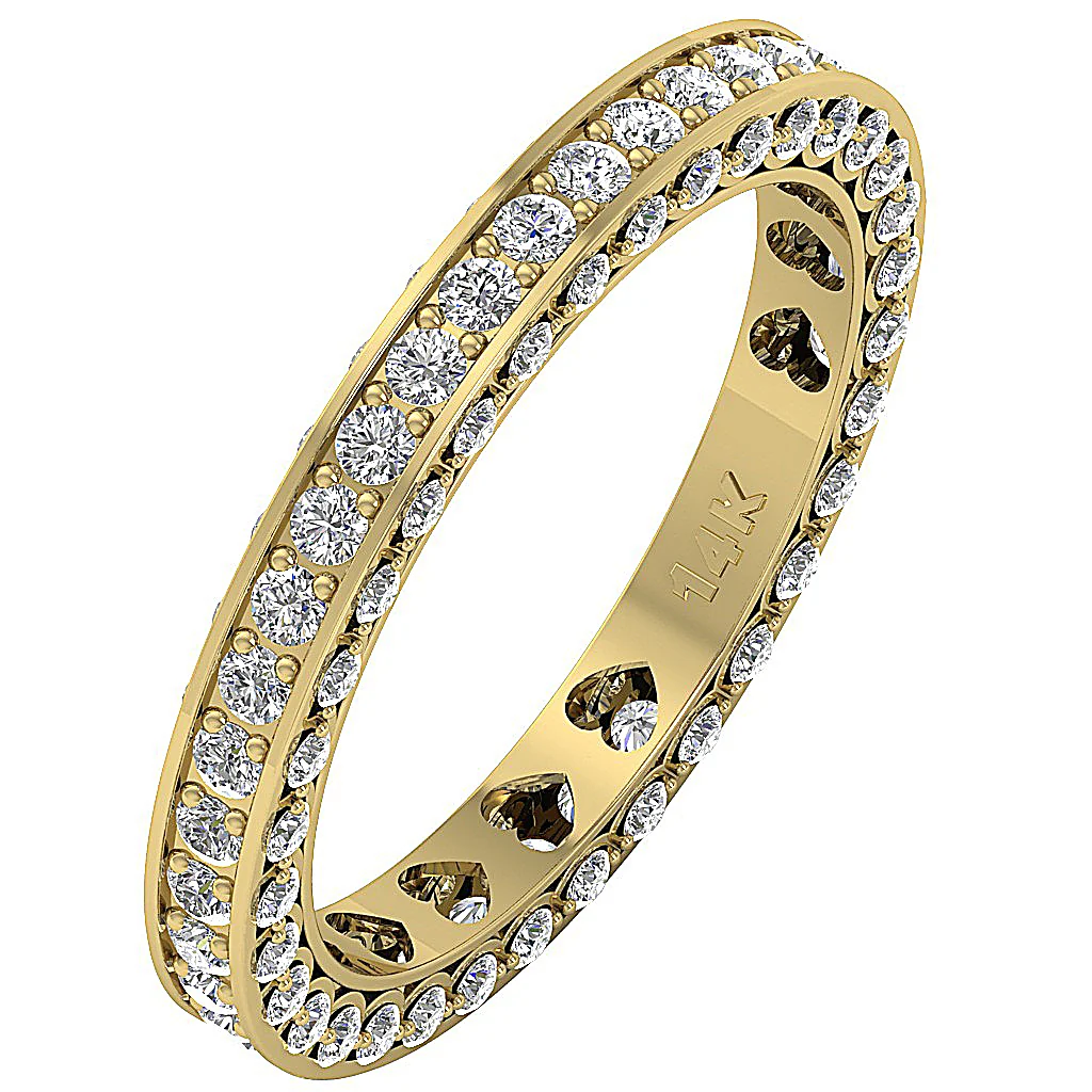 The Maximus Gorgeous Round Brilliant Cut Diamond 14K Gold Eternty Engagement Ring - Image 3