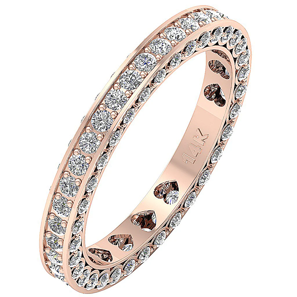 The Maximus Gorgeous Round Brilliant Cut Diamond 14K Gold Eternty Engagement Ring - Image 4