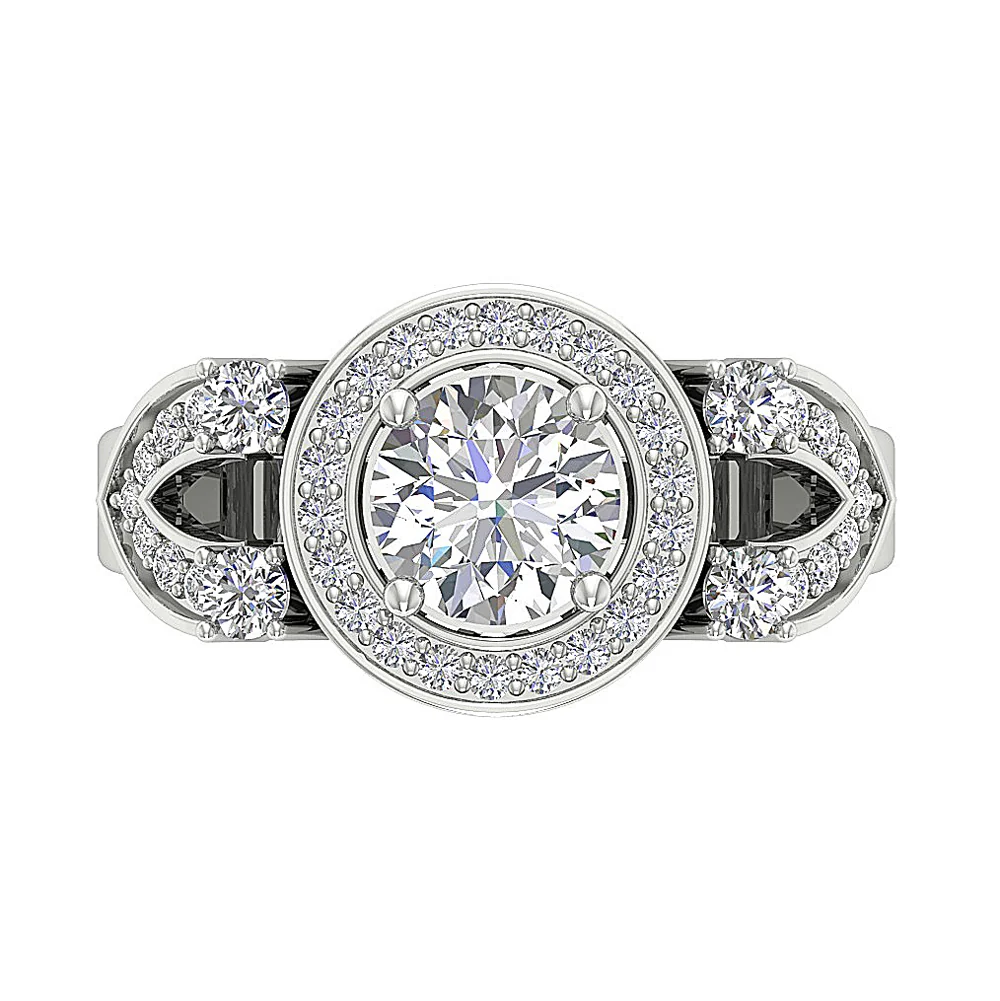 Handmade Solitaire Halo Engagement Ring I1/SI1 G 1.60Ct Natural Diamond 14k/18k Rose Gold Prong Set - Image 6