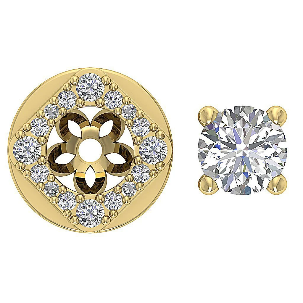 Designer Removable jacket Stud SI1 G 1.50Ct Round Solitaire Diamond Earring 14K Rose Gold - Image 12