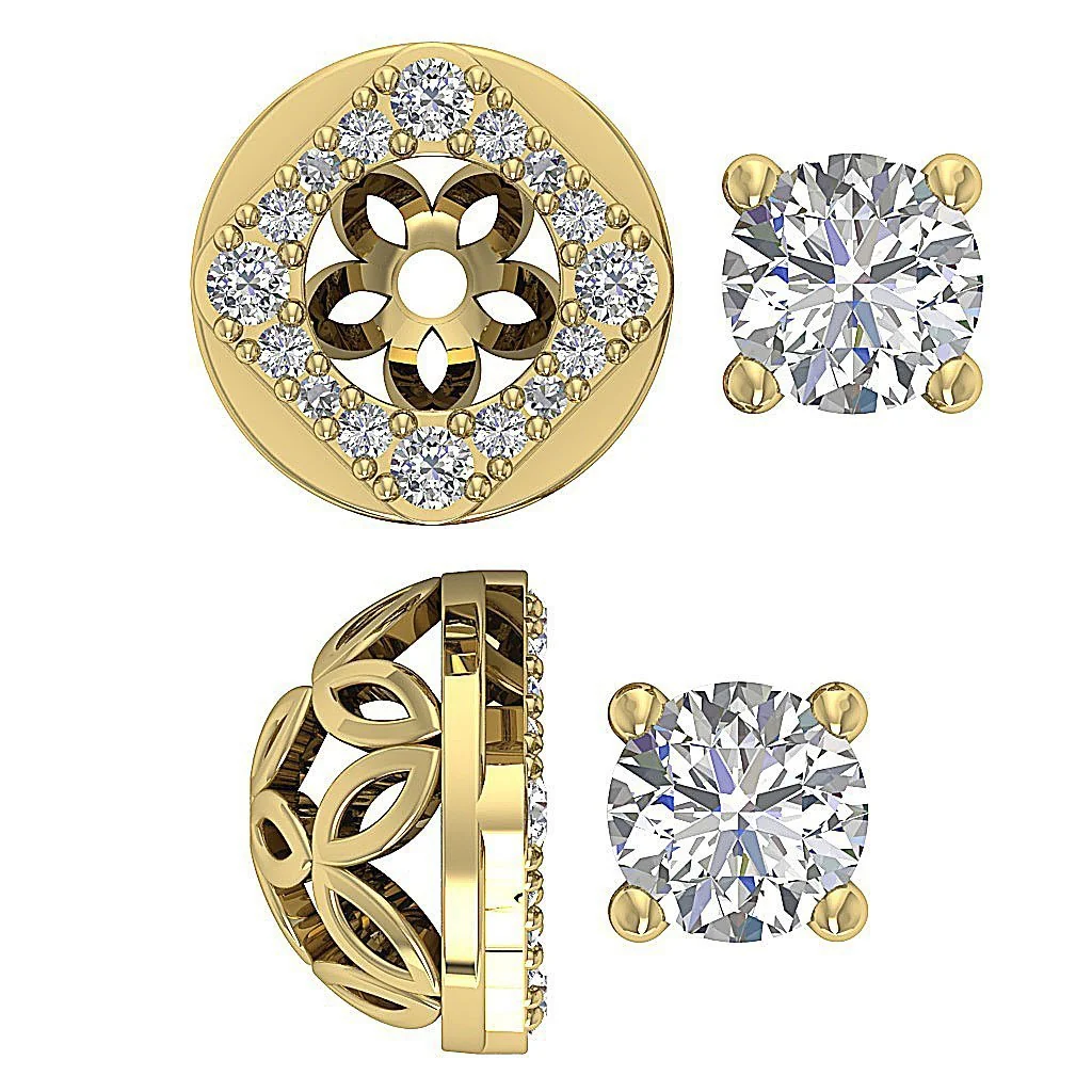 Designer Removable jacket Stud SI1 G 1.50Ct Round Solitaire Diamond Earring 14K Rose Gold - Image 17