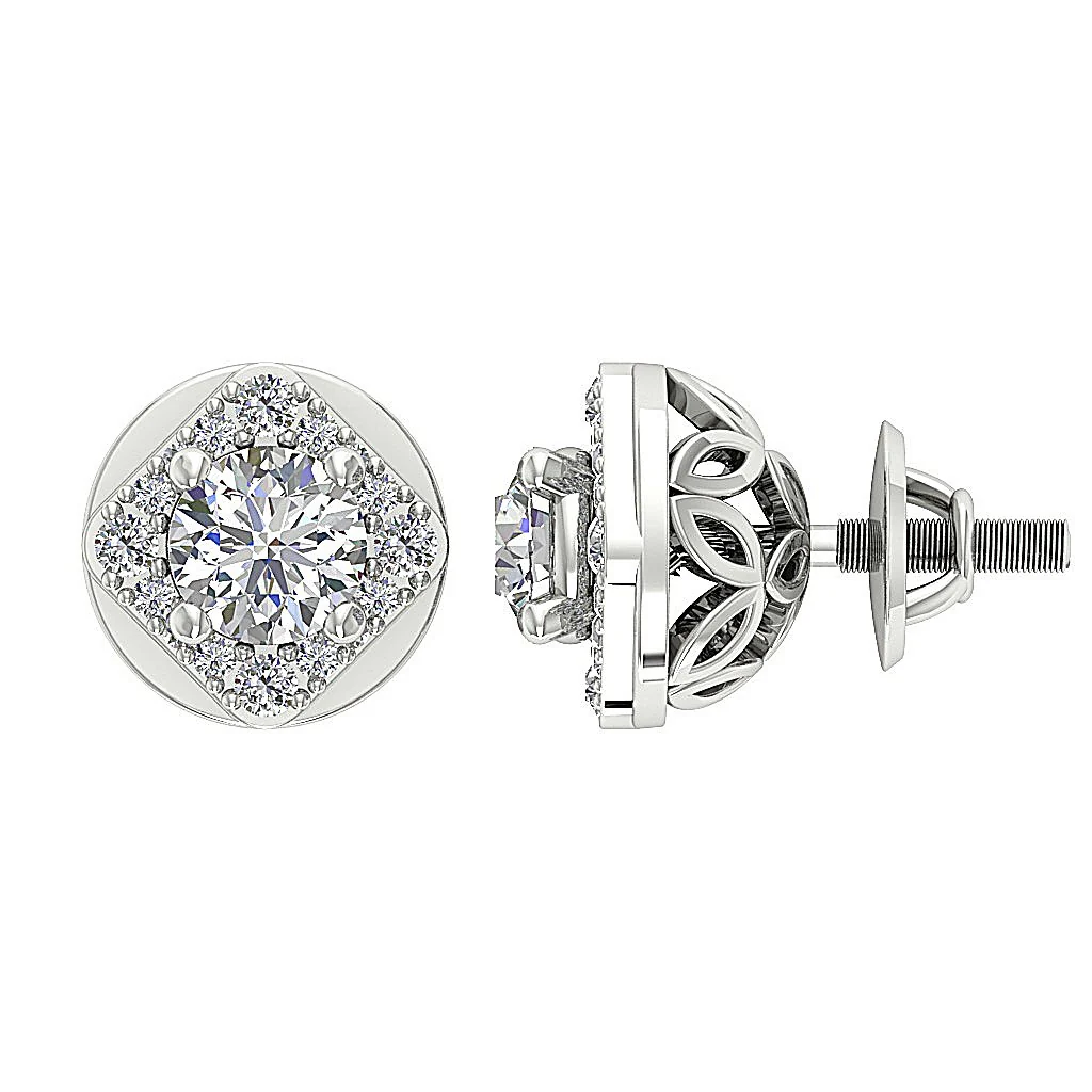 Designer Removable jacket Stud SI1 G 1.50Ct Round Solitaire Diamond Earring 14K Rose Gold - Image 4