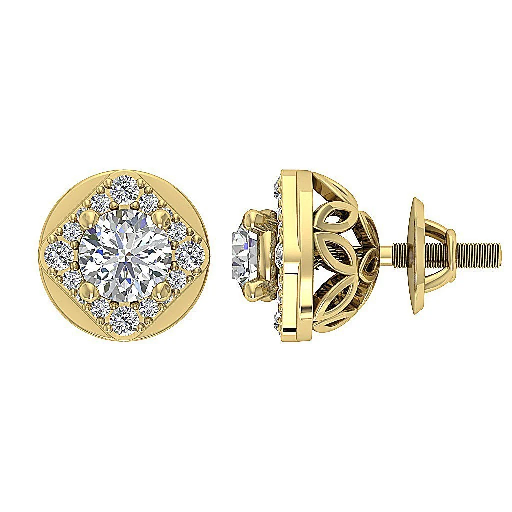 Designer Removable jacket Stud SI1 G 1.50Ct Round Solitaire Diamond Earring 14K Rose Gold - Image 5