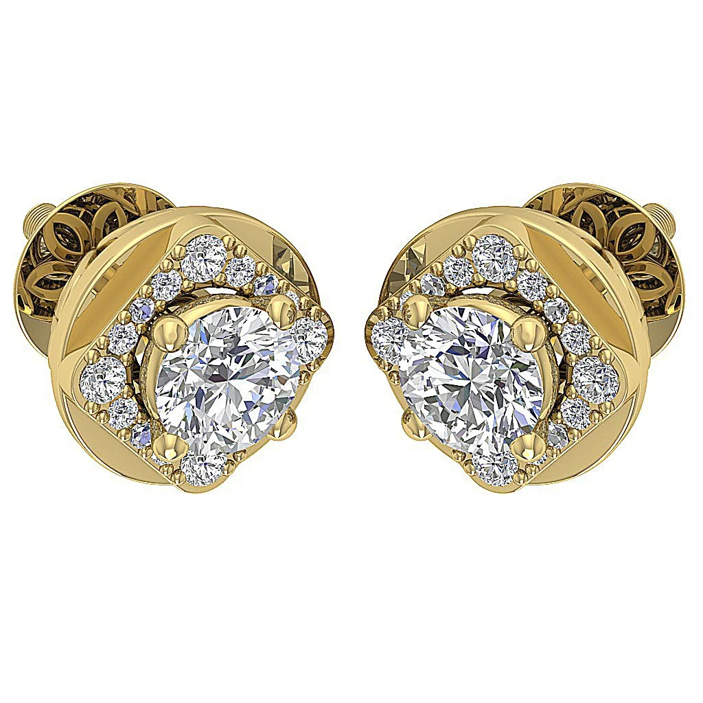 Designer Removable jacket Stud SI1 G 1.50Ct Round Solitaire Diamond Earring 14K Rose Gold - Image 7