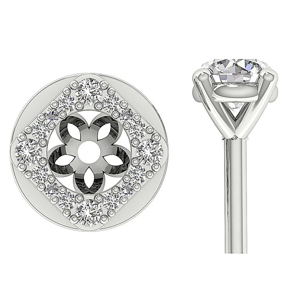 Designer Removable jacket Stud SI1 G 1.50Ct Round Solitaire Diamond Earring 14K Rose Gold - Image 9