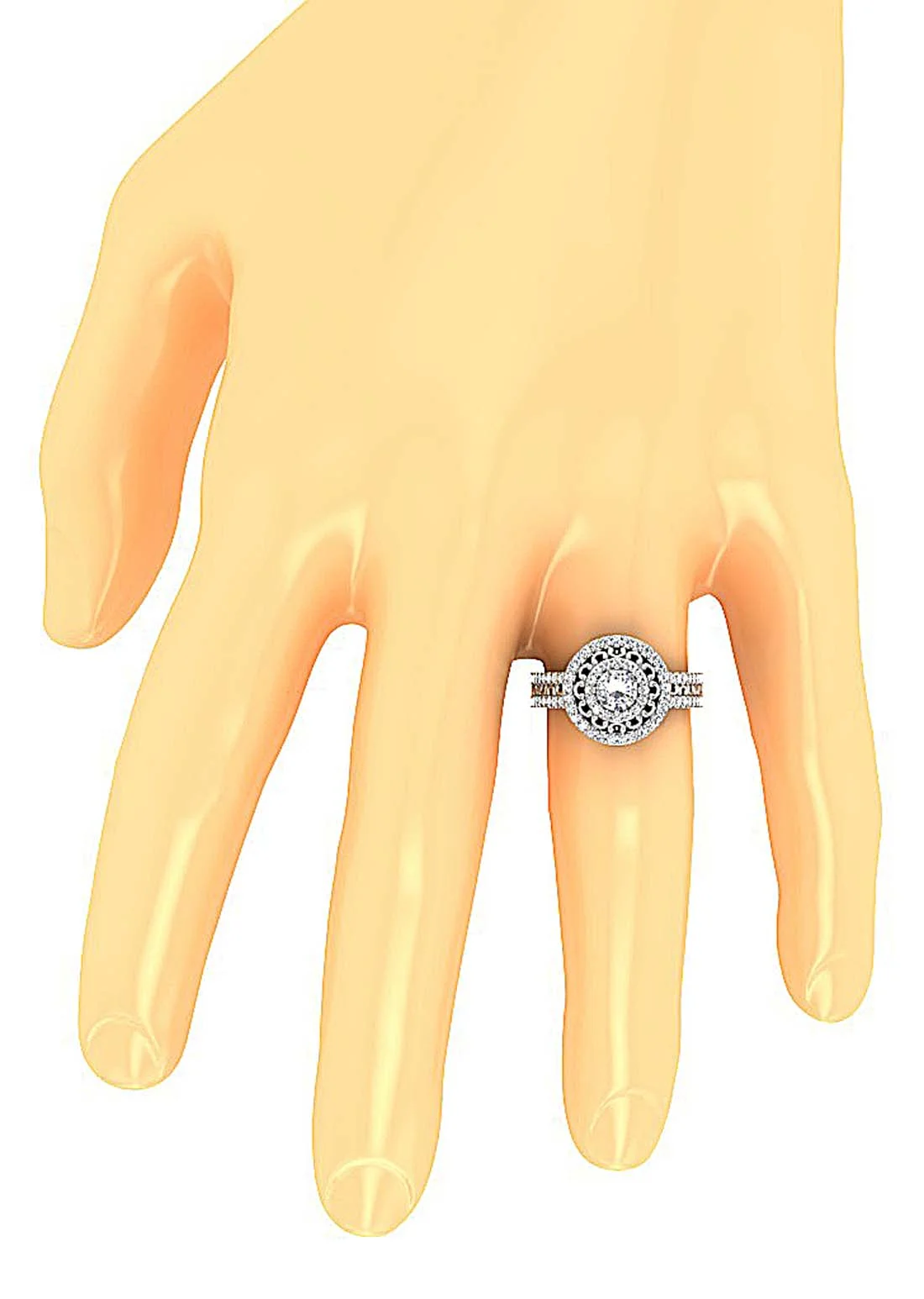 The Megan Natural Diamond Solitaire Engagement Ring 14K Yellow Gold 13.20 mm - Image 10