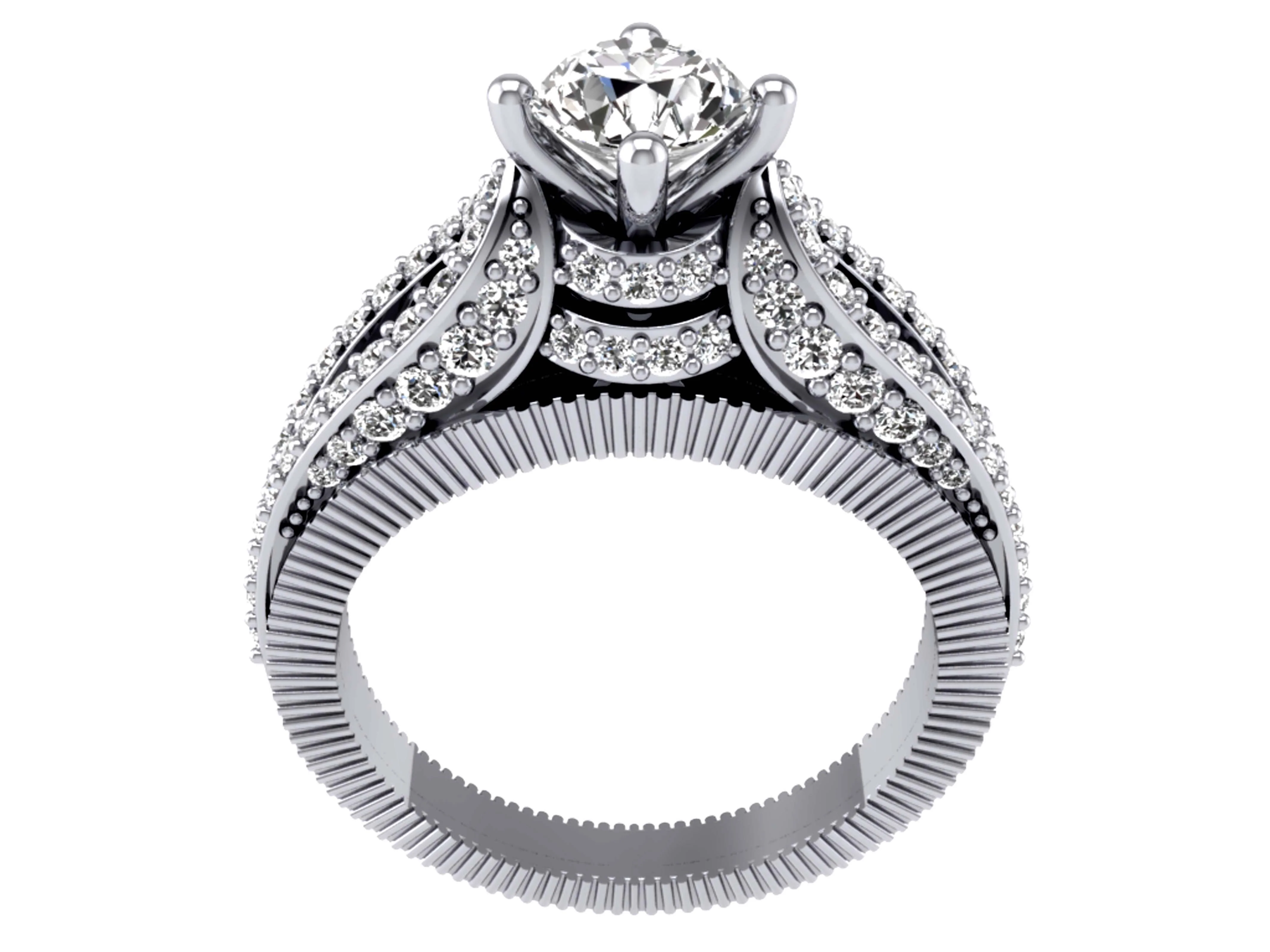 The Mekhi Designer Solitaire Natural Diamond Engagement Ring 14K Solid Gold - Image 4