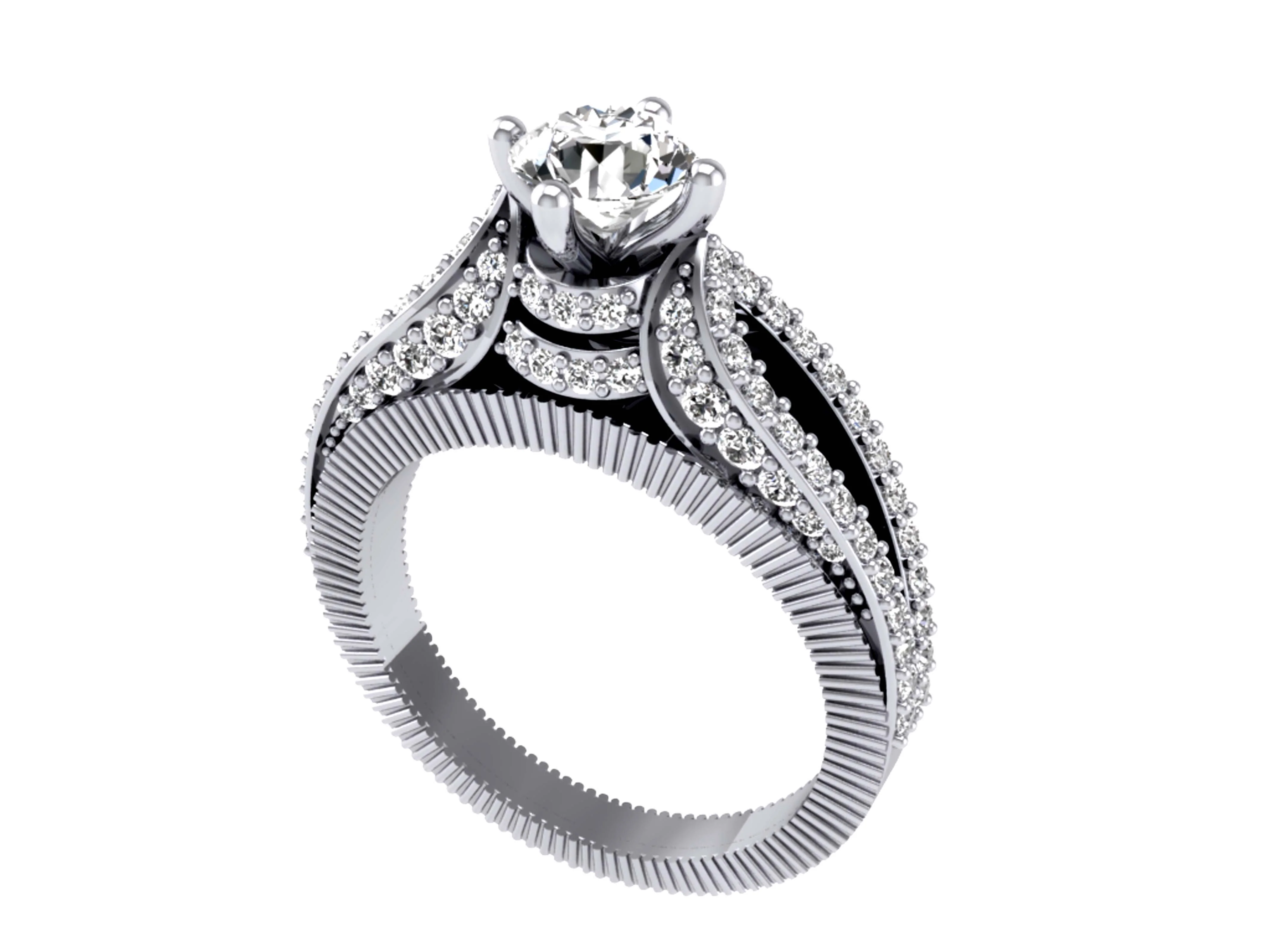 The Mekhi Designer Solitaire Natural Diamond Engagement Ring 14K Solid Gold - Image 5