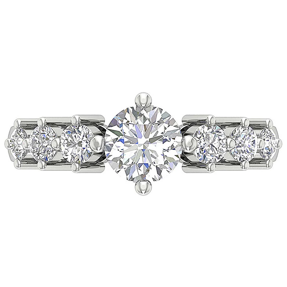 The Melody 14k Solid Gold Journey Round Diamond Solitaire Engagement Ring For Her - Image 6