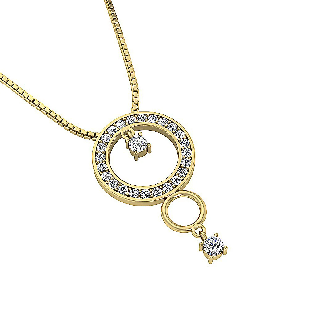 The Messiah For Women Classsic Circle Pendant Necklace Round Cut Diamond White Gold - Image 11