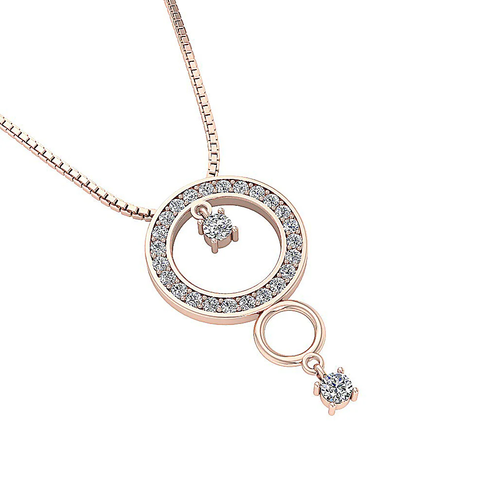The Messiah For Women Classsic Circle Pendant Necklace Round Cut Diamond White Gold - Image 12