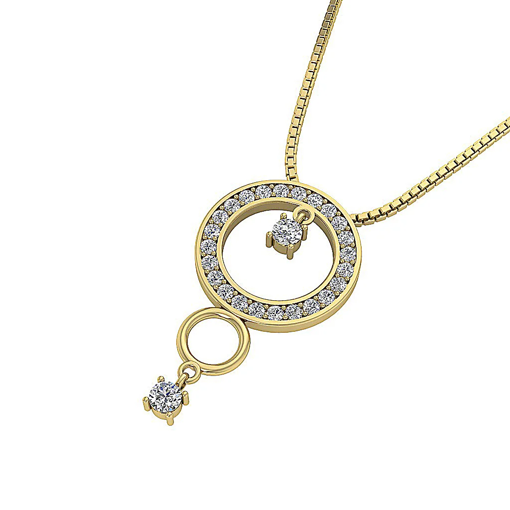 The Messiah For Women Classsic Circle Pendant Necklace Round Cut Diamond White Gold - Image 14