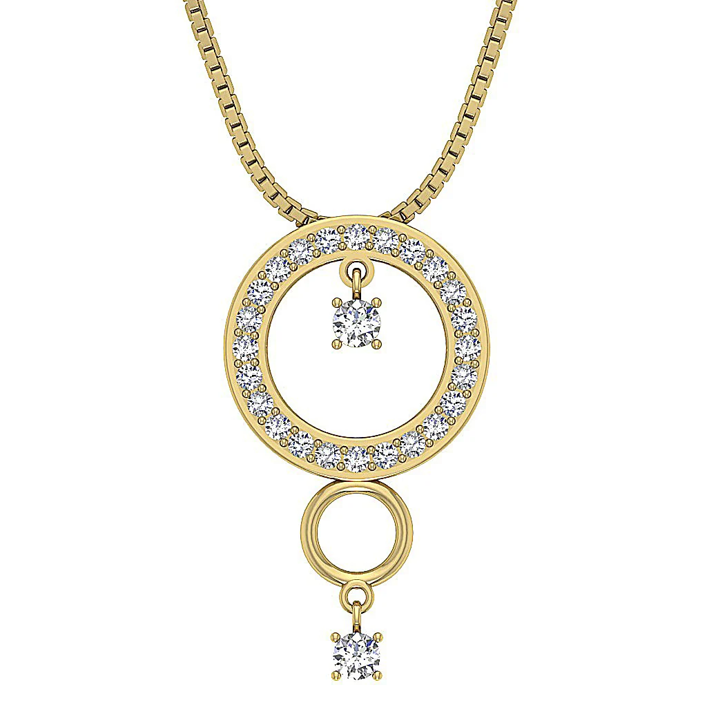 The Messiah For Women Classsic Circle Pendant Necklace Round Cut Diamond White Gold - Image 2