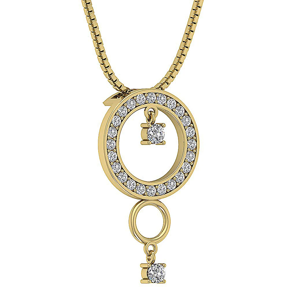 The Messiah For Women Classsic Circle Pendant Necklace Round Cut Diamond White Gold - Image 5