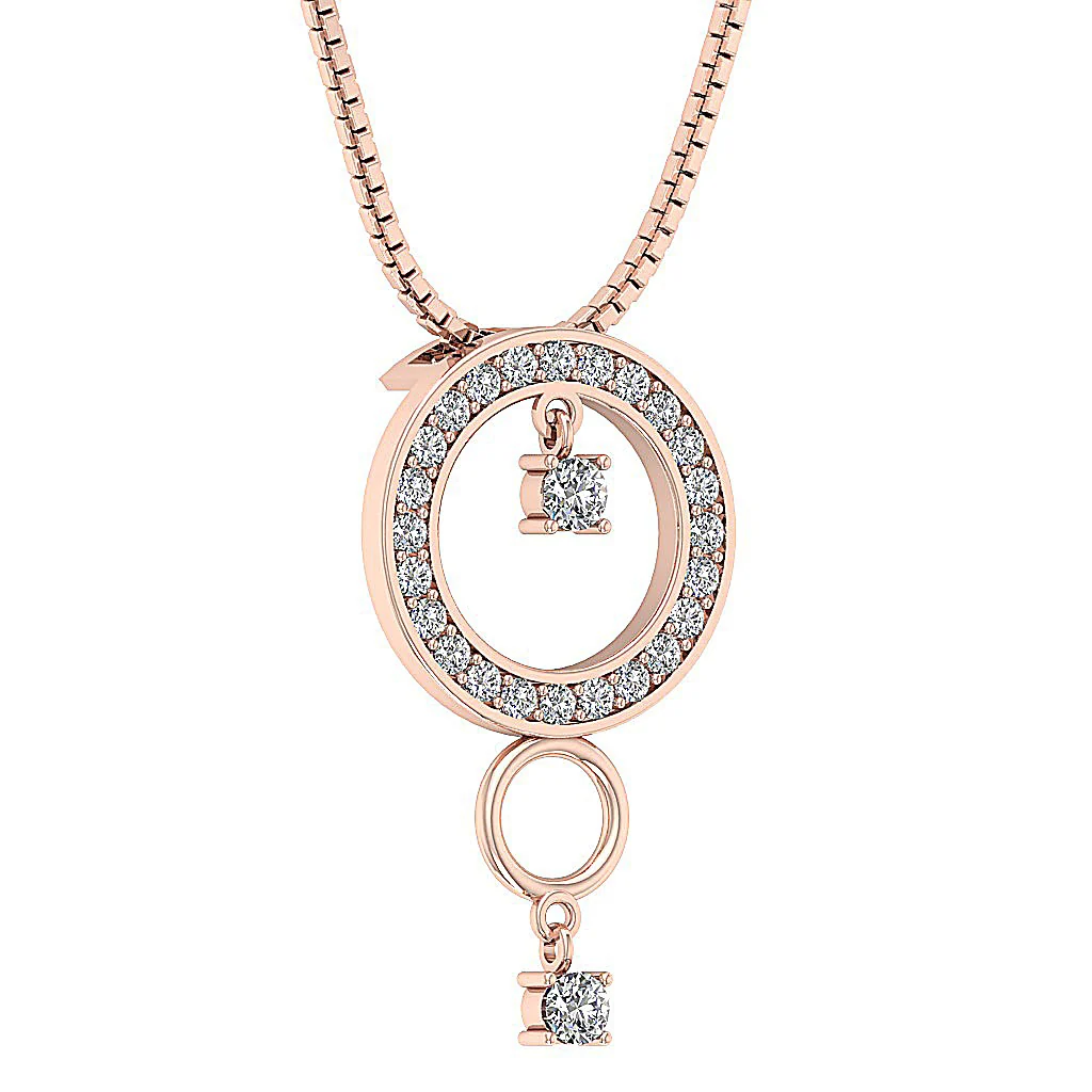 The Messiah For Women Classsic Circle Pendant Necklace Round Cut Diamond White Gold - Image 6