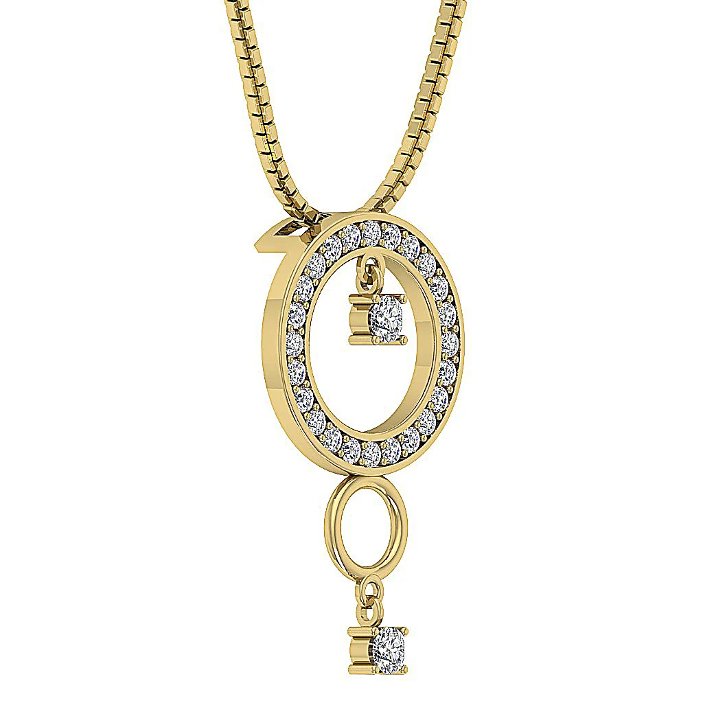The Messiah For Women Classsic Circle Pendant Necklace Round Cut Diamond White Gold - Image 8