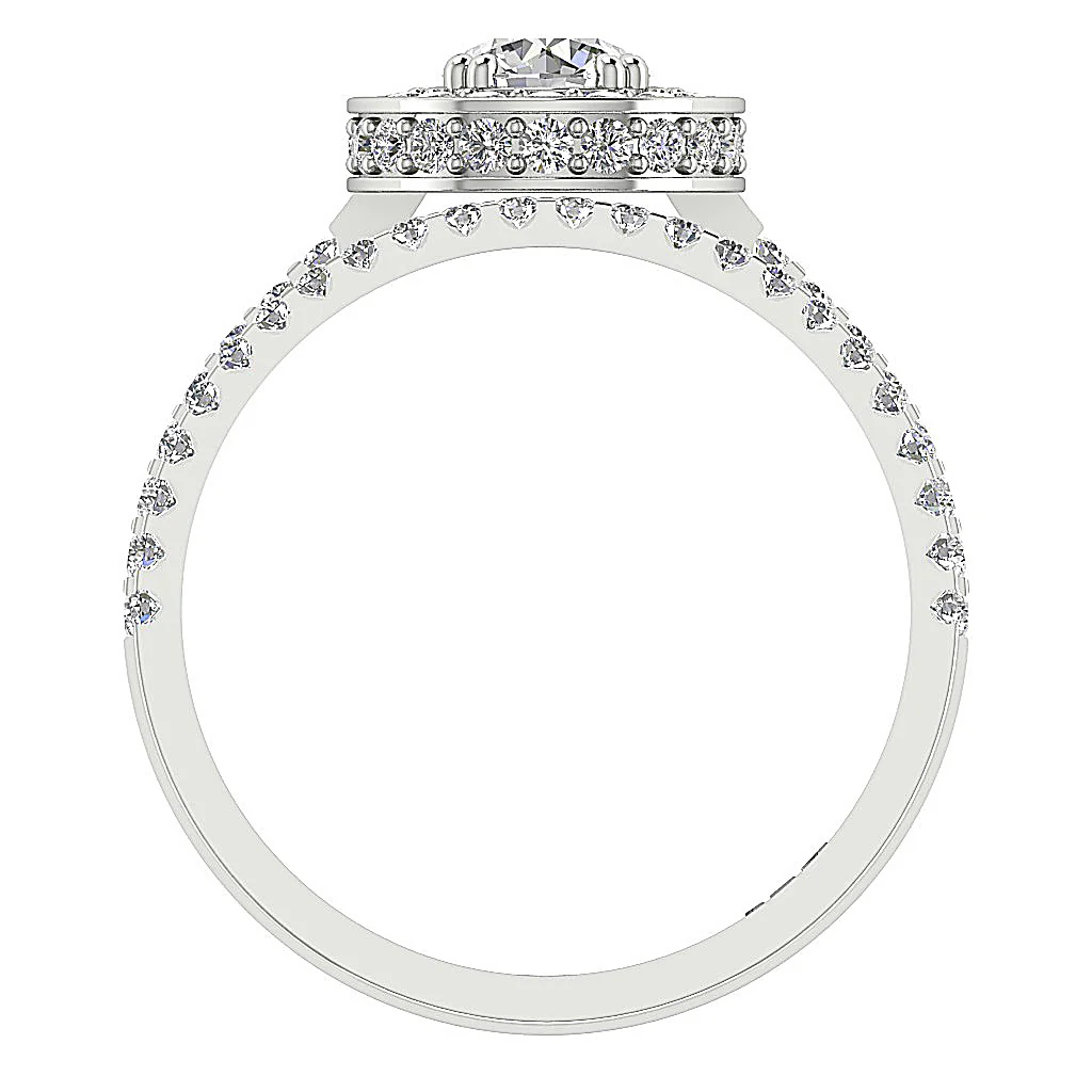 The Messiah Gorgeous Halo Bridal Engagement Ring Set Natural Diamond 14K Solid Gold - Image 6