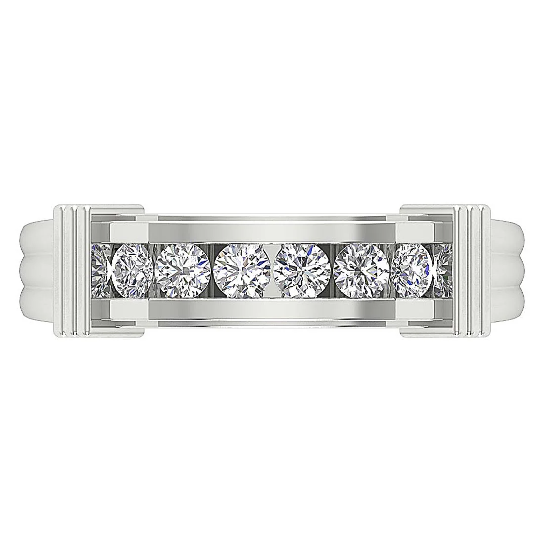 The Mia Mens Engagement Ring Natural Diamond 14k White Yellow Rose Gold Channel Set - Image 6