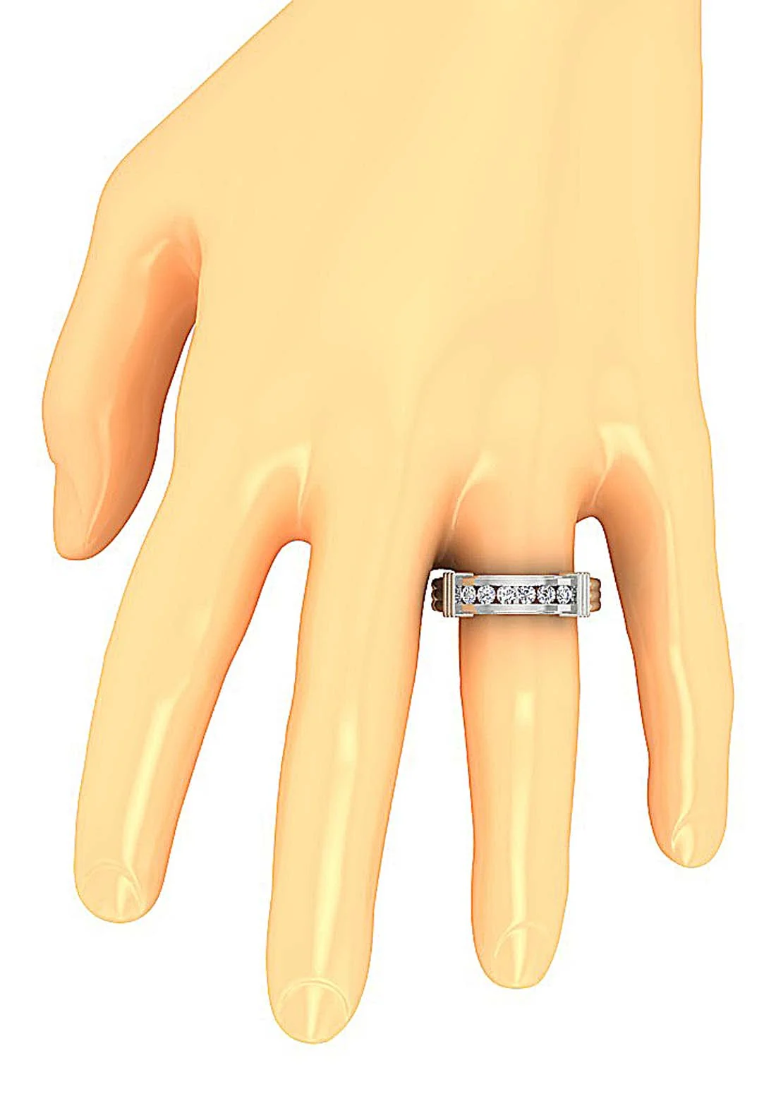The Mia Mens Engagement Ring Natural Diamond 14k White Yellow Rose Gold Channel Set - Image 7