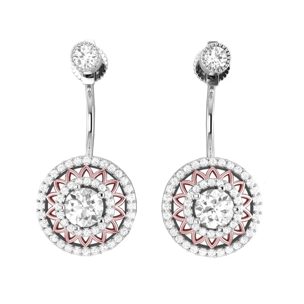 The Michael Gorgeous Dangle Earring For Women 14K Solid Gold Natural Diamond 1.35 Inch - Image 10