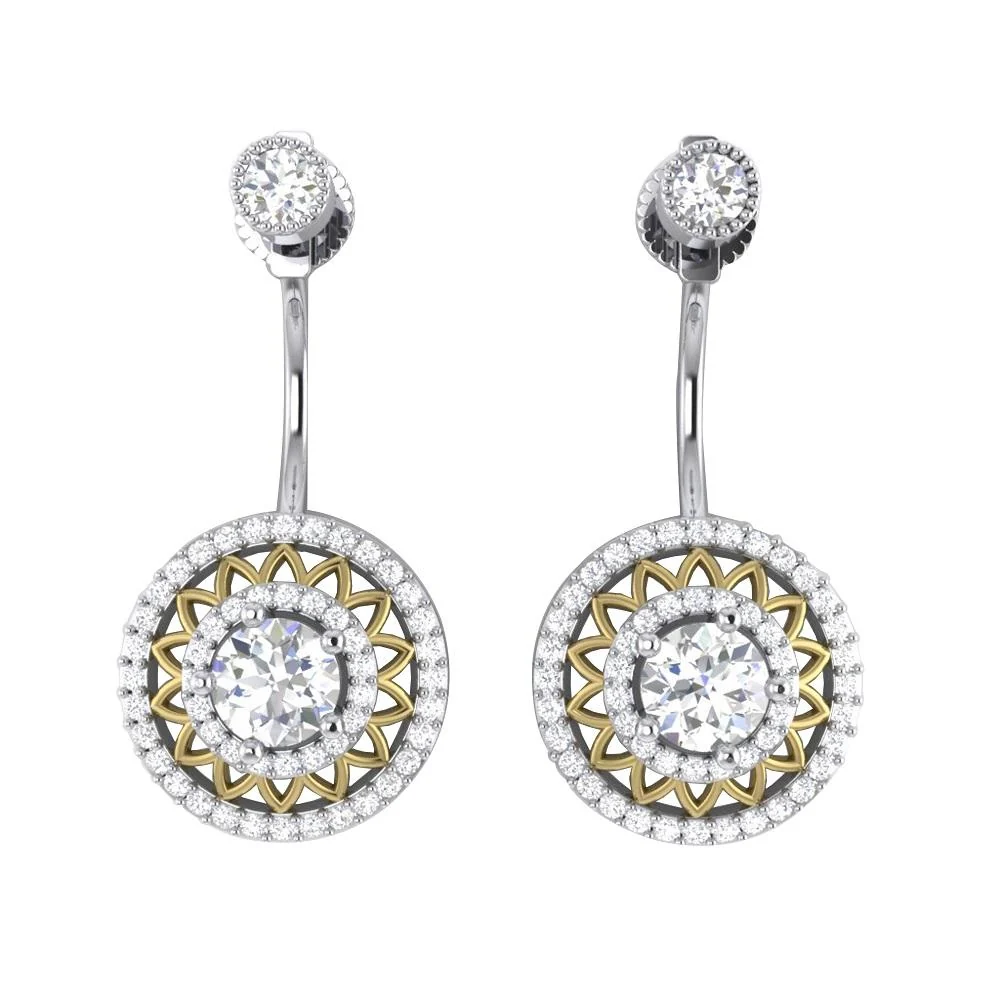 The Michael Gorgeous Dangle Earring For Women 14K Solid Gold Natural Diamond 1.35 Inch - Image 6